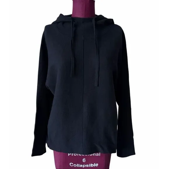 Quince Hoodie Organic French Terry Hooded Pullover Sweater Black size Large - Picture 4 of 10